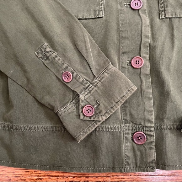 J.Crew Olive Green Button-Up Jacket Size Small - Picture 4 of 8